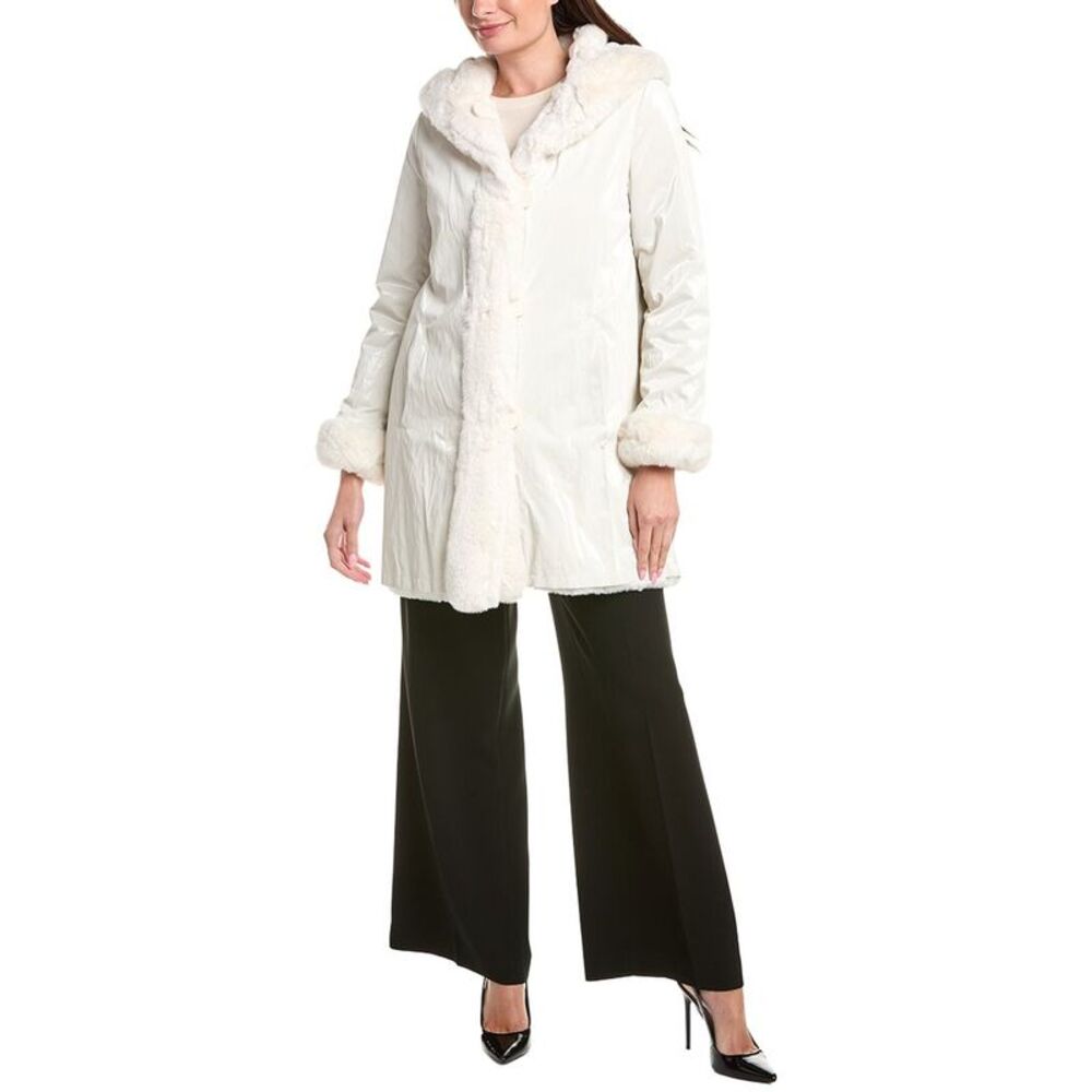 Joseph Ribkoff Womens Reversible Coat, White